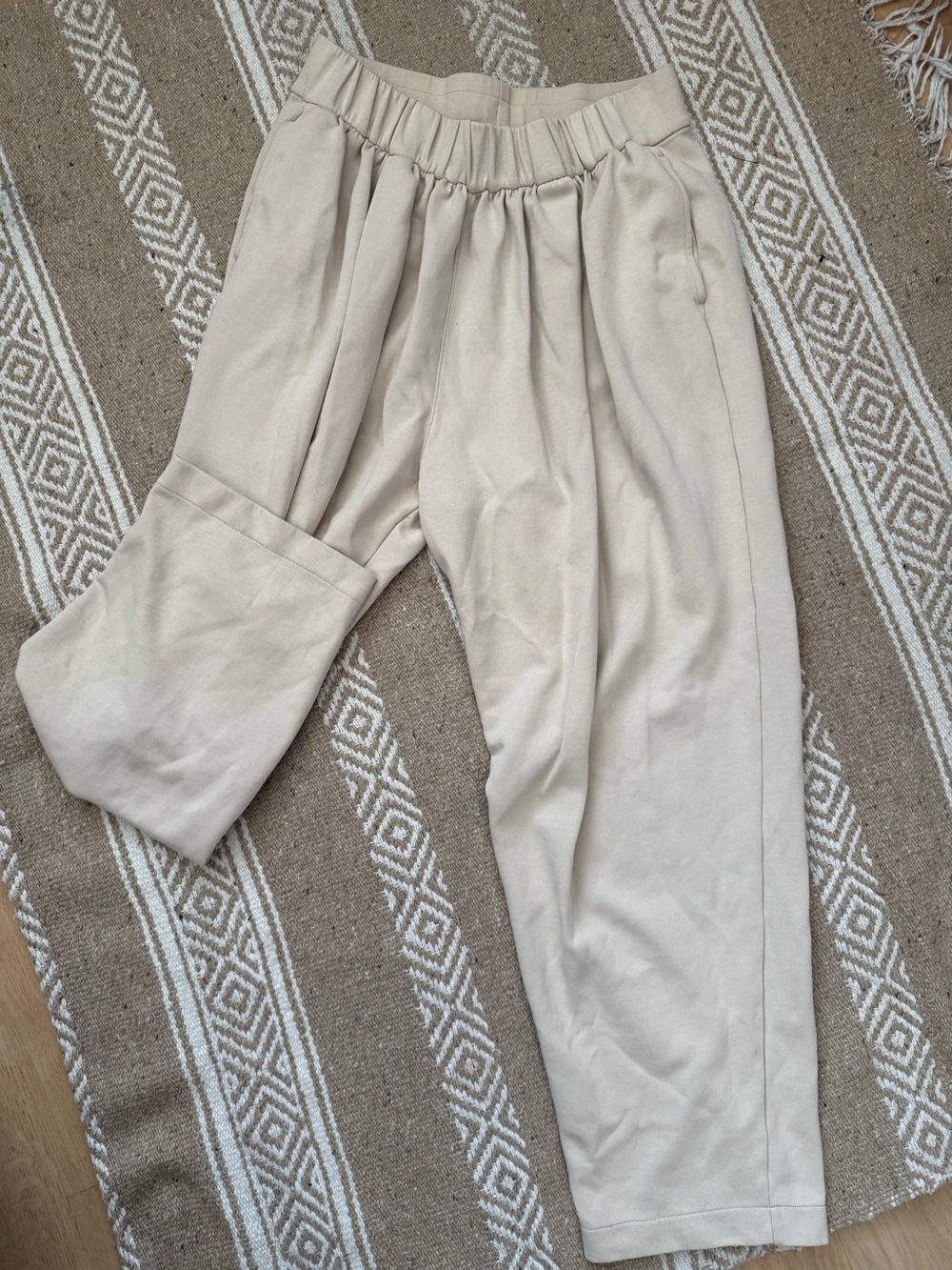Lemaire Cream Beige Wide-Leg Trousers